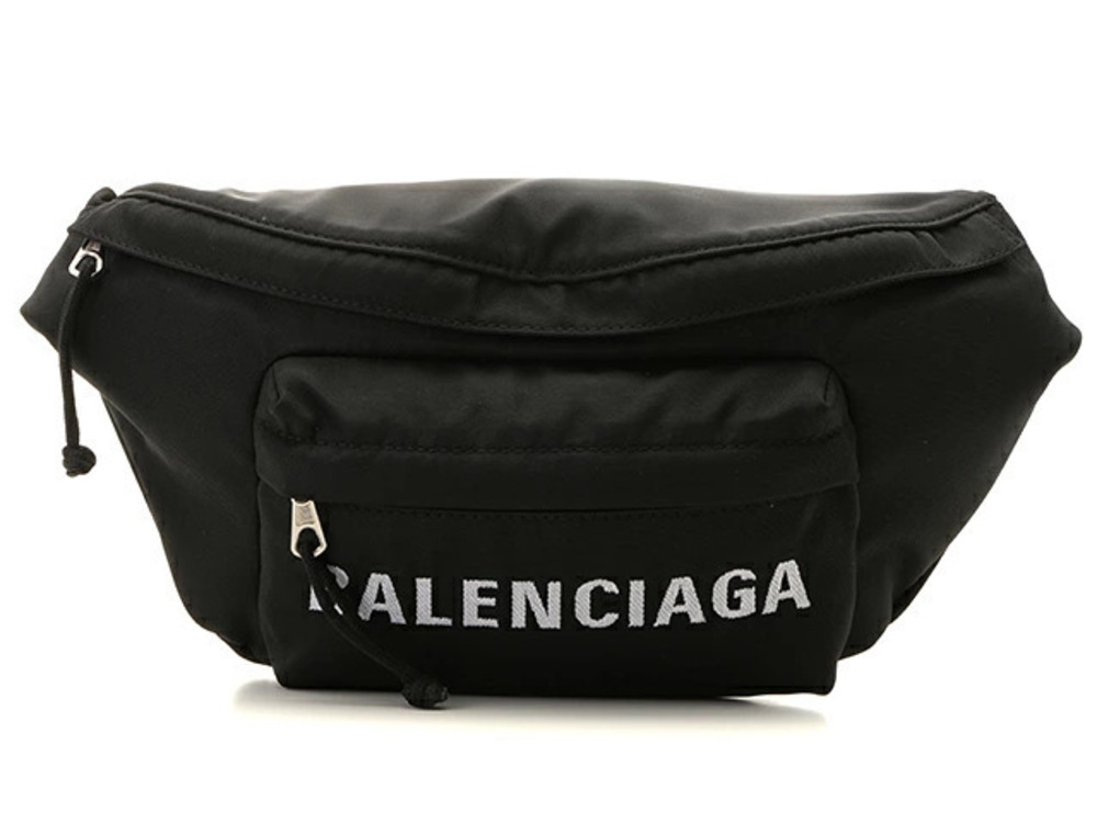 Balenciaga Bag Waist Canvas Black Navy Blue